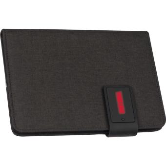 A5 Schreibmappe mit integrierter Powerbank (4.000 mAh) und LED Rot