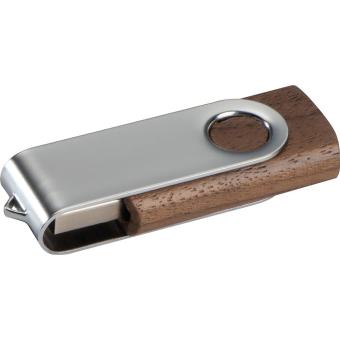 Twist USB Stick with dark wood cover Brown