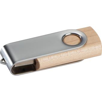Twist USB Stick with light wood cover 8GB Brown