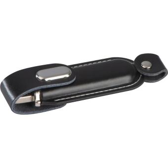 USB Stick with leather cover 4GB Black