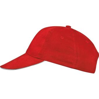 6-panel sandwich baseball cap Red