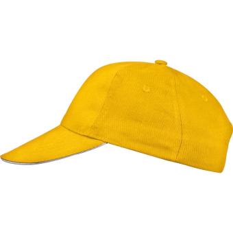 6-panel sandwich baseball cap Yellow