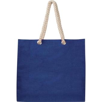 Jutetasche mit Kordelgriffen Blau