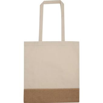 Carrying bag with jute bottom White