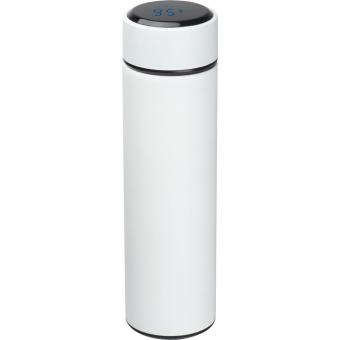 Vakuum Edelstahlflasche mit LED Temperaturanzeige Weiß