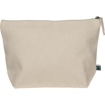 Fairtrade Kulturtasche aus Baumwolle Beige