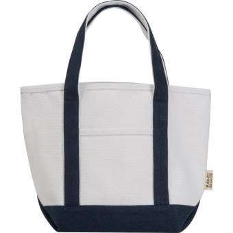 Kleine Tragetasche aus recycelter Baumwolle Beige