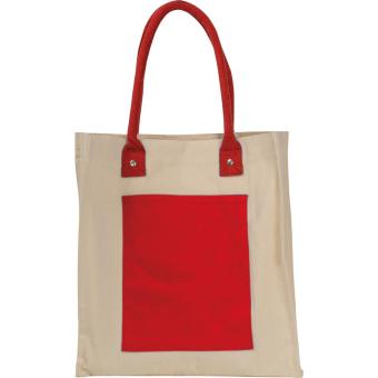 Canvas shopper with long handles RODOLFO Red