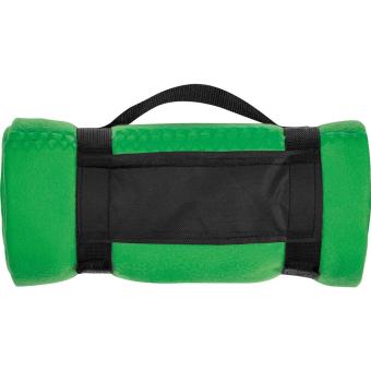 Fleecedecke mit Tragebanderole Grün