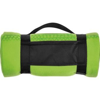 Fleecedecke mit Tragebanderole Apfelgrün