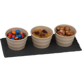 Small bowls set with slate board White