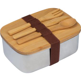 Spacious stainless steel lunchbox with bamboo lid Fawn