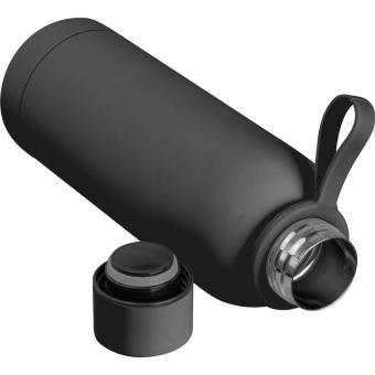 Rubberised drinking bottle with loop, 500 ml Anthracite