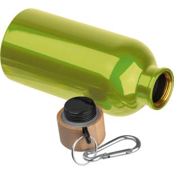 Edelstahltrinkflasche mit Karabiner, 400ml Apfelgrün