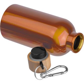 Stainless steel drinking bottle with carabiner, 400ml Orange
