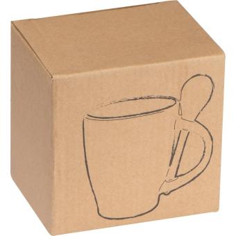 Tasse aus Porzellan mit Löffel, 250ml Blau