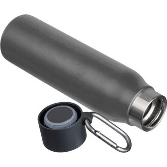 Vakuum Trinkflasche mit Karabiner, 600ml Anthrazit