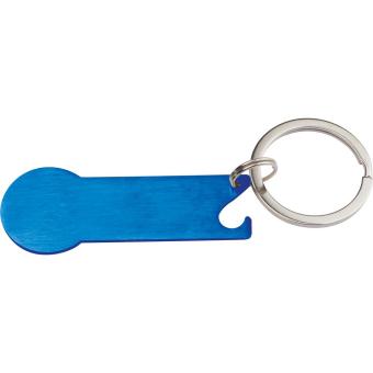 Keyring with shopping cart chip Aztec blue