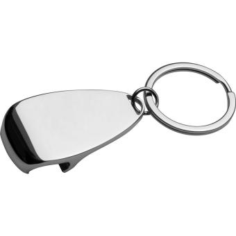 Metall Schlüsselanhänger mit Flaschenöffner GINO Grau