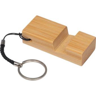 Keychain with mobile stand made from bamboo Fawn
