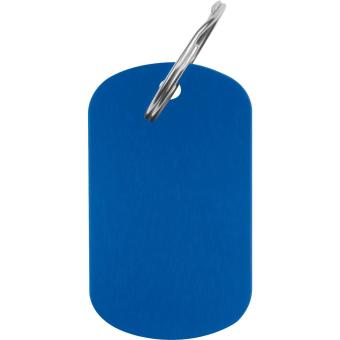 Key ring metal plate Aztec blue