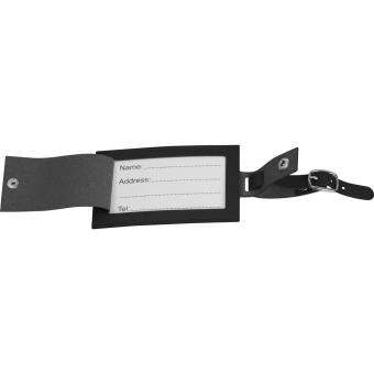 Faux leather luggage tag AMALIA Black