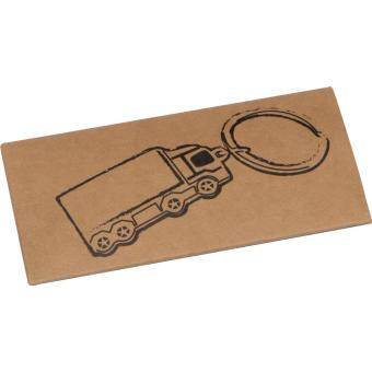 Metal keyring HGV Convoy grey