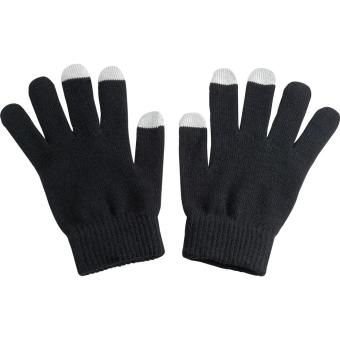 Handschuhe aus Acryl mit  Touch-Spitzen Schwarz