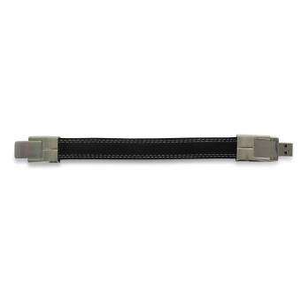 USB Stick Leder Band Schwarz | 128 MB