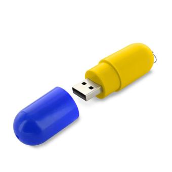 USB Stick Kapsel Blau/gelb | 128 MB