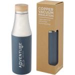 Hulan 540 ml copper vacuum insulated stainless steel bottle with bamboo lid Skyblue