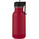 Lina 400 ml stainless steel sport bottle with straw and loop Ruby