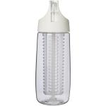 HydroFruit 700 ml Sportflasche aus recyceltem Kunststoff mit Klappdeckel und Trinkhalm, weiss Weiss,transparent