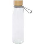 Porto 500 ml Glas-Flasche mit Silikongriff und Bambusdeckel Grau
