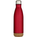 Cove 500 ml doppelwandige, vakuumisolierte Trinkflasche aus Edelstahl mit Korkdetails Rot