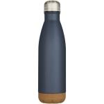 Cove 500 ml double wall vacuum insulated stainless steel water bottle with cork details Light blue/blue pusher