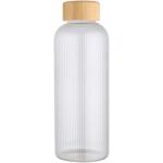 Mirage 650 ml einwandige Trinkflasche aus Borosilikatglas mit Bambusdeckel Transparent