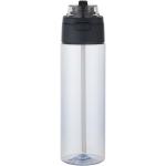 Theron 700 ml RCS recycled plastic water bottle with dual function lid and flip straw Light blue/blue pusher