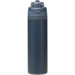 Theron 800 ml RCS recycled single wall stainless steel water bottle with dual function lid Navy