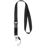 Sagan Lanyard mit abnehmbarer Schnalle und Handyband Schwarz