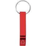 Tao Schlüsselanhänger mit Flaschen- und Dosenöffner aus recyceltem RCS Aluminium Rot