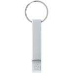 Tao RCS recycled aluminium bottle and can opener with keychain Silver