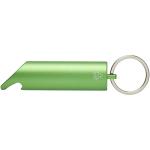 Flare RCS recycled aluminium IPX LED light and bottle opener with keychain Green