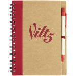 Priestly recycled notebook with pen, nature Nature,red