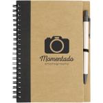 Priestly recycled notebook with pen, nature Nature,black