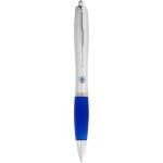 Nash ballpoint pen with silver barrel and coloured grip Silver navy