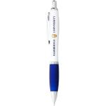 Nash ballpoint pen with white barrel and coloured grip White/royal