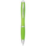 Nash ballpoint pen with coloured barrel and grip Lime