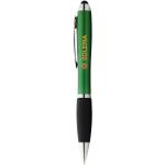 Nash coloured stylus ballpoint pen with black grip, green Green, black