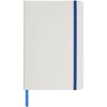 Spectrum weißes A5 Notizbuch mit farbigem Gummiband Weiß/königsblau